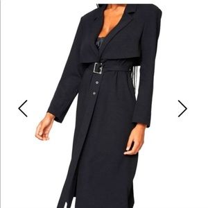 Black Belted Trench Coat by Danielle Bernstein (NWT)